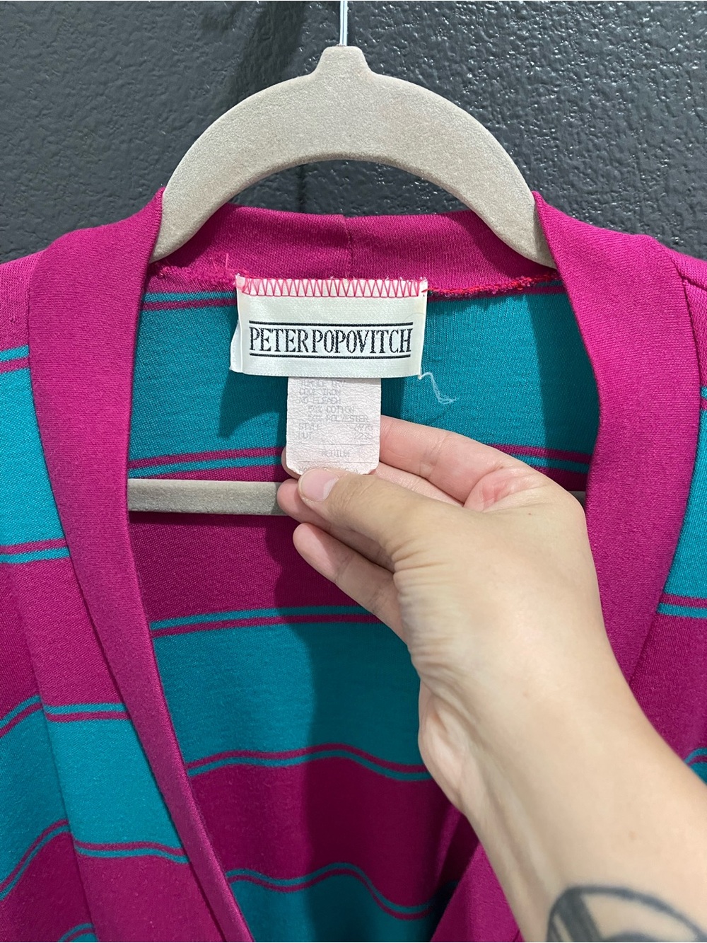 Vintage Peter Popovitch Chunky Striped Cardigan - Picture 4 of 6